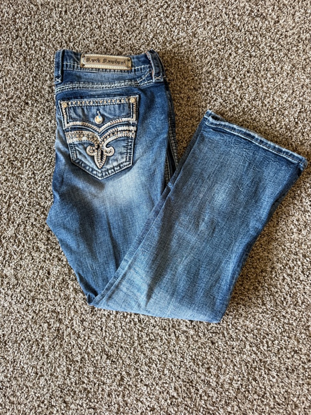 Rock Revival Women's Embellished Back Pocket Bootcut Jeans - Medium Blue